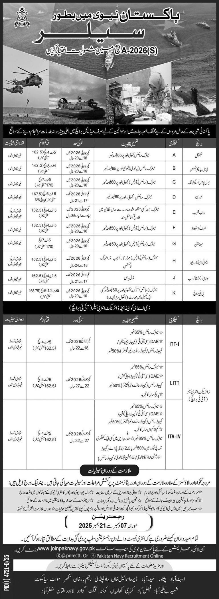 Join Pak Navy as Sailor Jobs 2026 Online Registration joinpaknavy.gov.pk
